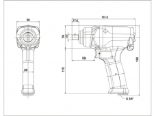 Pneumatický rázový utahovák 1/2" SMP030-12ZA